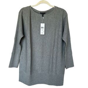 Eileen Fisher Tunic Women Extra Small 100% Merino Wool Dolman Sleeve Gray NWT